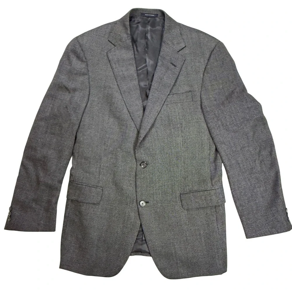 Hart Schaffner Marx Mens Gray MicroPattern 2 Button Blazer Sport Coat 40R Canada